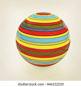 3d colored ball on a white background. 3D illustration. Vintage style. - Shutterstock ID 446152210