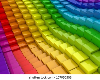 3d Colorful Cubes Background