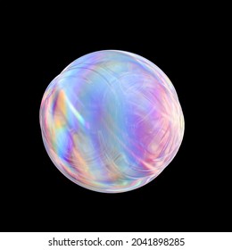 3d Colorful gradient abstract bubble round shape and thin film dispersion effect  3d rendering glass material sphere – modern futuristic design element 