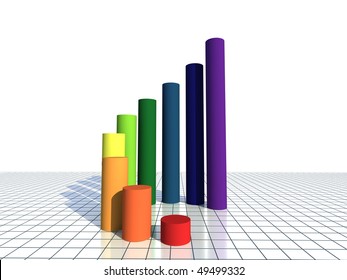 3d Colorful Graph Isolated Stock Illustration 49499332 | Shutterstock