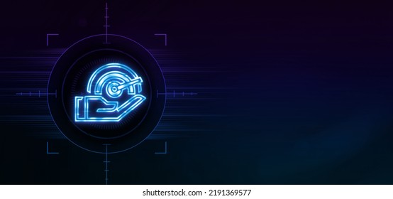 3D Complex Financial Services Icon Neon Sign