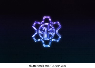 3D Comprehensive End-to-end Automation Icon Neon Sign