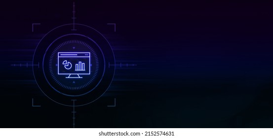 3D Comprehensive Report Icon Neon Style