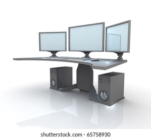 3d Computer Center Stock Illustration 65758930 | Shutterstock