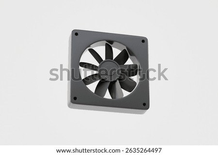 3d Computer fan icon isolated on white transparent background. Technology Cooling System Computer Hardware concept. air flow system inside computer. Minimal cartoon modern air fan cooling. 3d render.