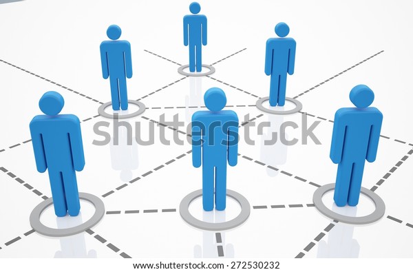 3d Computer Network Communication People Stock Illustration