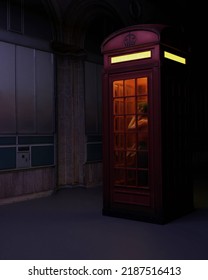 3d Computer Rendered Illustration Of A Classic Red Phone Booth