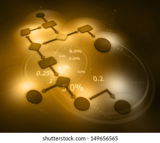 3d concept of network, communication, tech background 