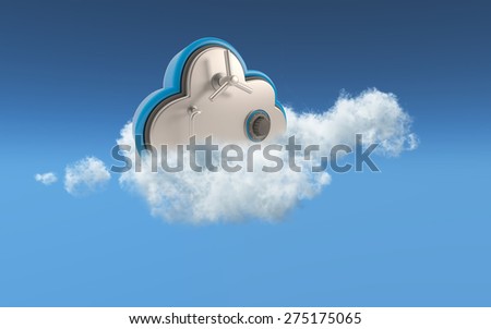 3D conceptual image of security in cloud storage