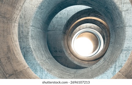 3d Concrete spiral structure creating a tunne