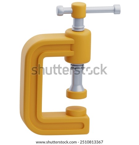 3D Construction C-Clamp Tool Rendering