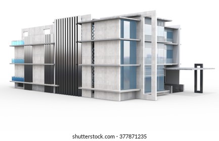 3d House Isolated On White Rendered Stock Illustration 120056503 ...