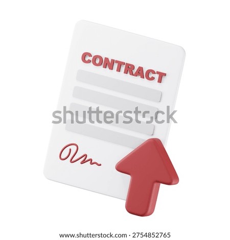 3D contract upload interface icon representing digital legal document submission and automated document intake workflow