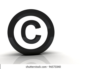 3d Copyright Symbol Black