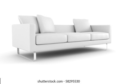 3d Couch  Isolated On White