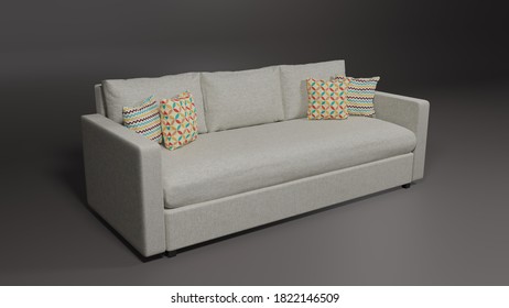 3D Couch Model Render Interior Design