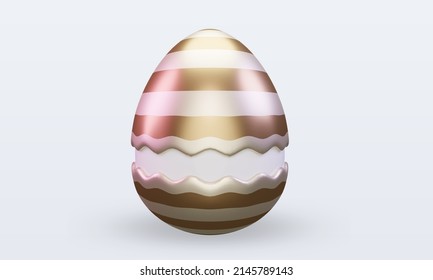 3d Cracked Egg Easter Icon Rendering Front View