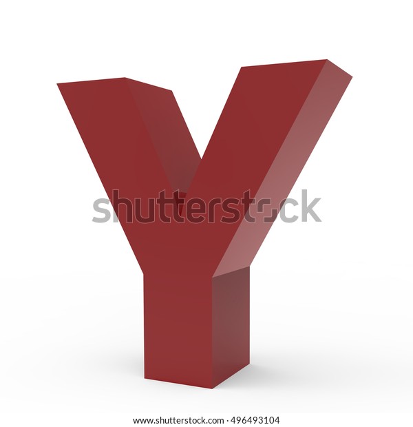 3d Cramoisi Right Leaning Font Y Stock Illustration 496493104