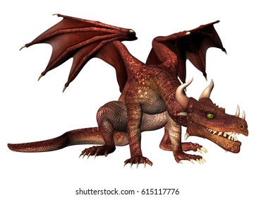 3d Created Rendered Fantasy Dragon Illustration Stock Illustration ...