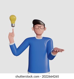3d creative idea character illustration for landing page