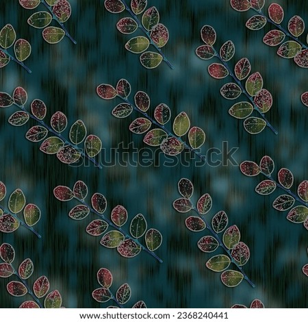 3D creative leaf floral pattern with abstract texture, blur effect high definition HD clarity design for cover carpet saree salwar suit rug tile home decoration indian tradition digital textile print.
