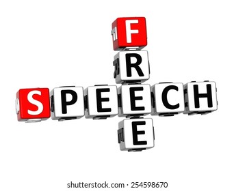 3D Crossword Free Speech On White Background