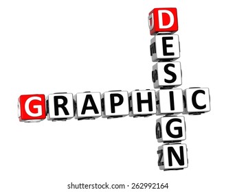 3D Crossword Graphic Design On White Background