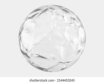 3d Crystal Ball Isolated On White Texture Background. 3d Illustration Render.