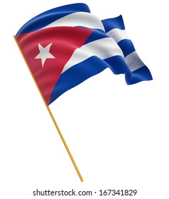 3D Cuban flag  (clipping path included)