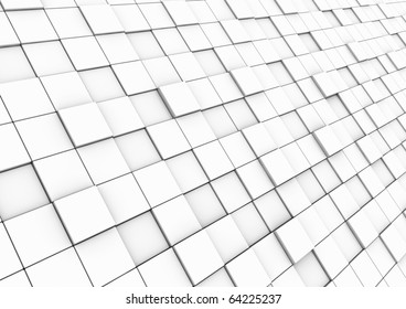 3d Cube Wall Area Isolated On White Background