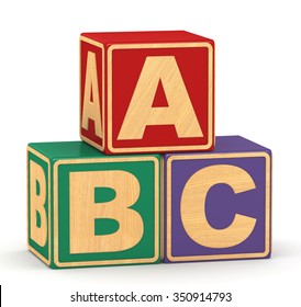 Vector Illustration Four Stacked Alphabet Blocks Stock Vector (Royalty ...