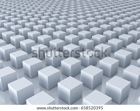 3d cubes background with reflections and shadows . 3D rendering.