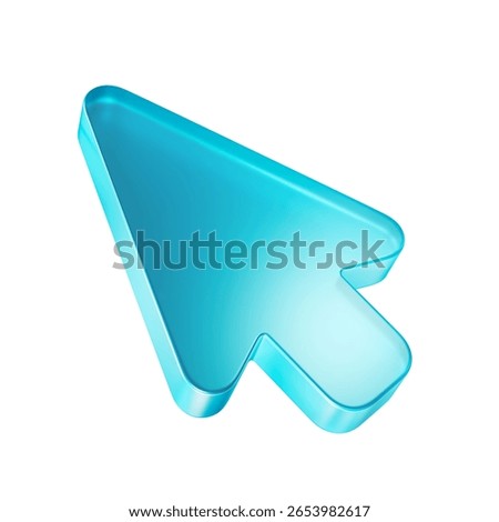 3D cursor arrow icon on a white background.
