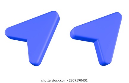 3D cursor icon, similar to navigation arrows used in digital interfaces