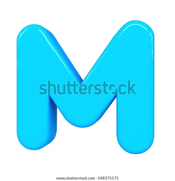 3d Cute Blue Letter M Cartoon Stock Illustration 348375575