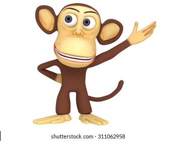 3d Funny Monkey Checkpoint Flag 3d Stock Illustration 321325103