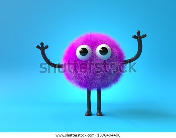 337 298 5 43. Стикер пушистый монстрик. 3d cute fluffy Monster.