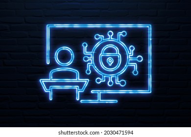 3D Cyber Awareness Training wallpaper neon design - Powered by Shutterstock