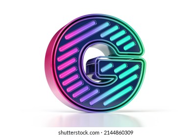 3D cyberpunk colored font  Eye  catching letter G and neon design in dark blue   pink to green gradient  High quality 3D rendering 