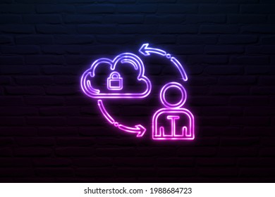 3d Cybersecurity Solutions Icon Neon Style