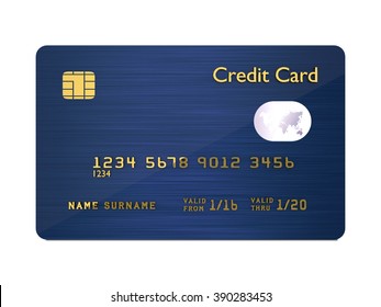 3d Dark Blue Credit Card Isolated Stock Illustration 390283453 ...