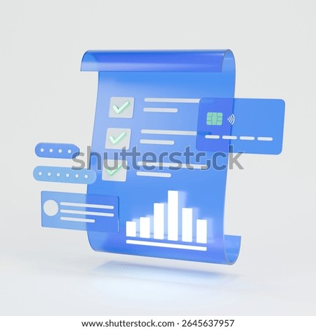 A 3D data analytics chart icon representing financial investment performance.