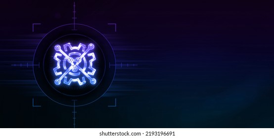 3D Data Analytics Icon Neon Sign