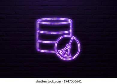 3d Data Cleansing Icon Neon Style