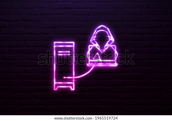 3d Data Exfiltration Icon Neon Style Stock Illustration 1965519724