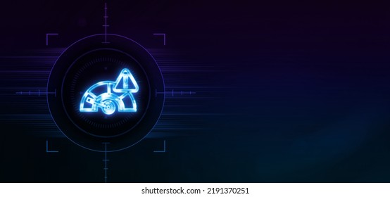 3D Data Quality Icon Neon Sign