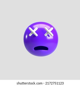 3d Dead Emoji On White Isolated Stock Illustration 2172751123 ...