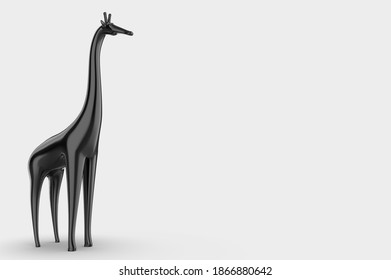3D Decorative Black Giraffe Modeling Wild Life Rendering