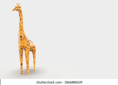 3D Decorative Giraffe Modeling Wild Life In Africa Rendering