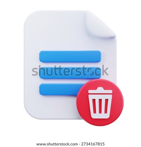 3D Delete File Document Removal Icon